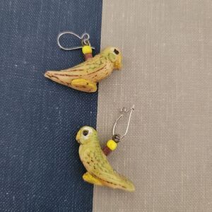 Handmade Parrot earrings exotic tropical dangle